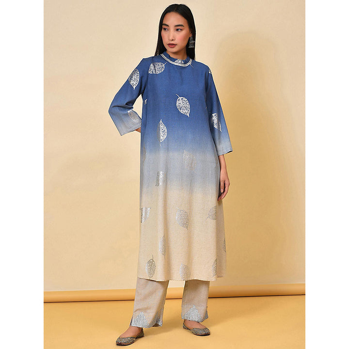 NUHH Dip Dye Kurta And Pant (Set of 2)