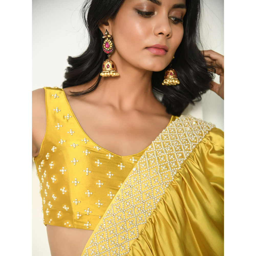 NUHH Glam Festive Edit Saree with Stitched Blouse