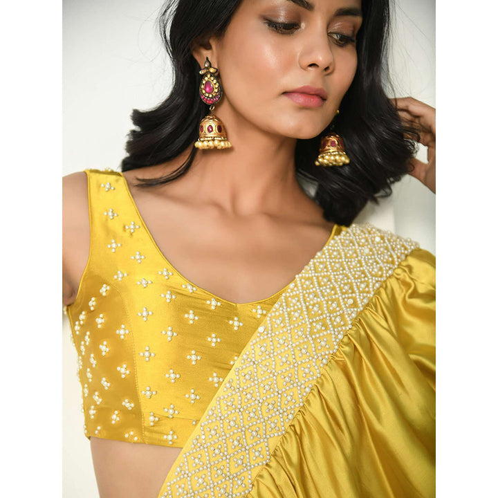 NUHH Glam Festive Edit Saree with Stitched Blouse