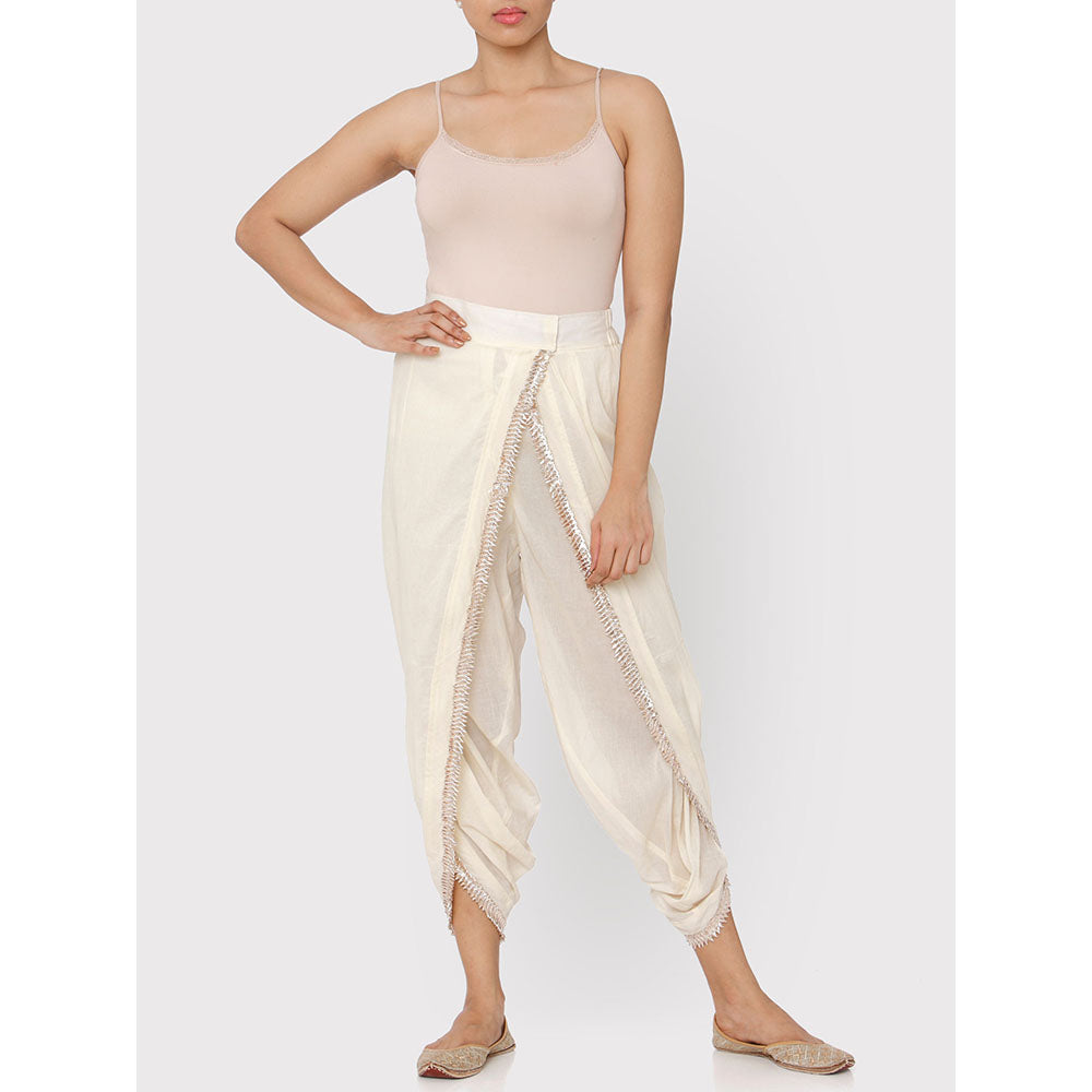 Gopi Vaid Cotton Dhoti With Gota At Hem - Customisable