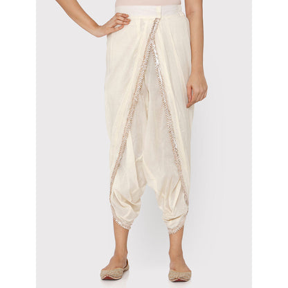 Gopi Vaid Cotton Dhoti With Gota At Hem - Customisable