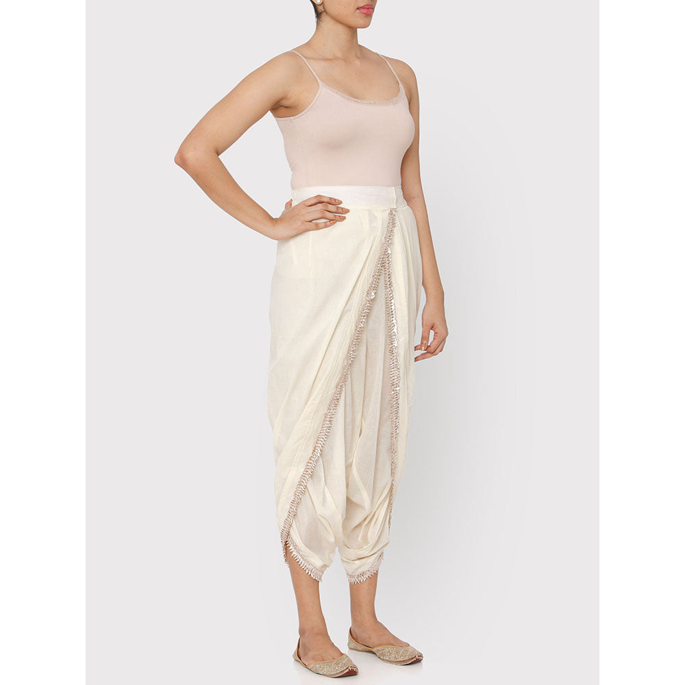 Gopi Vaid Cotton Dhoti With Gota At Hem - Customisable
