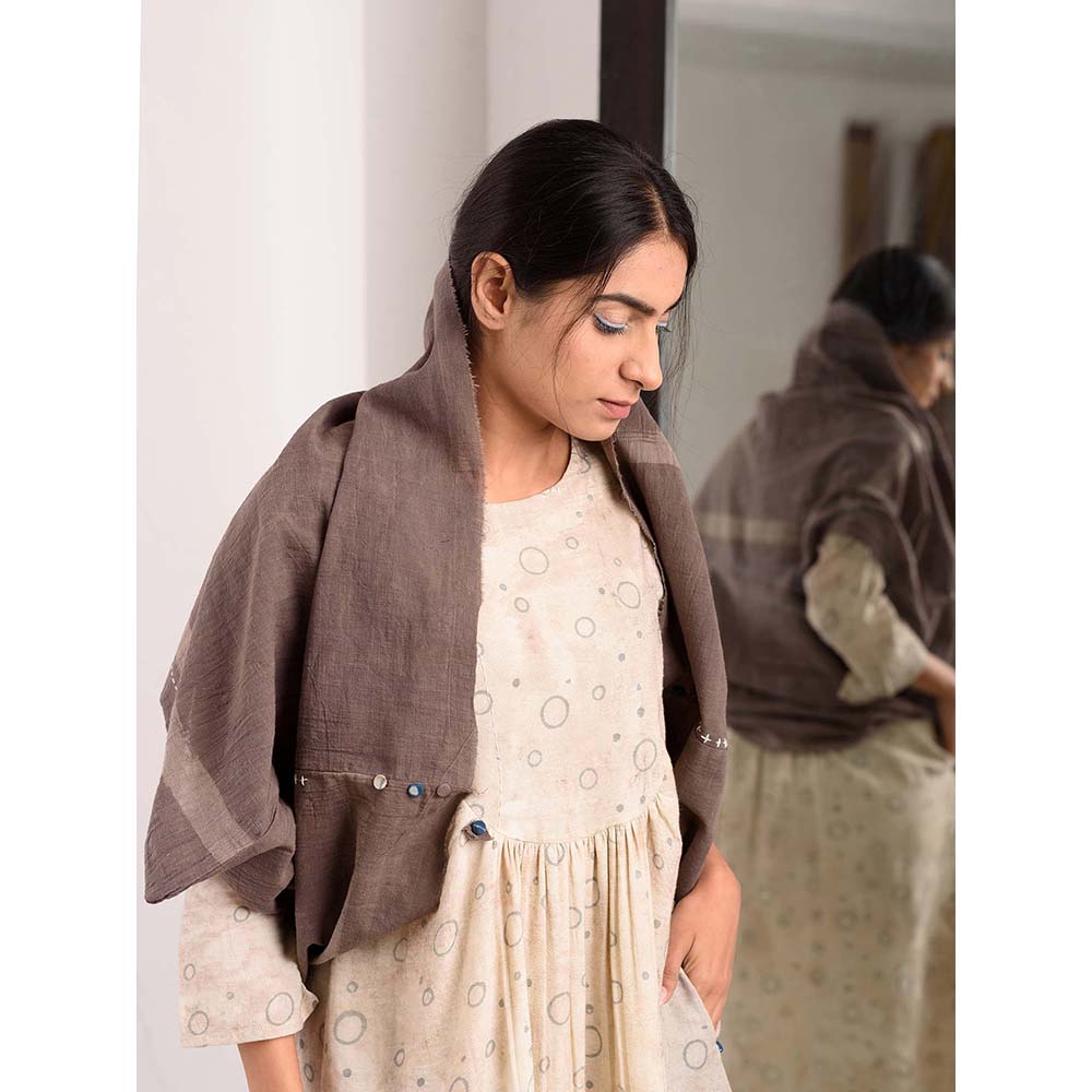 JAYATI GOENKA Taupe Solid Scarf