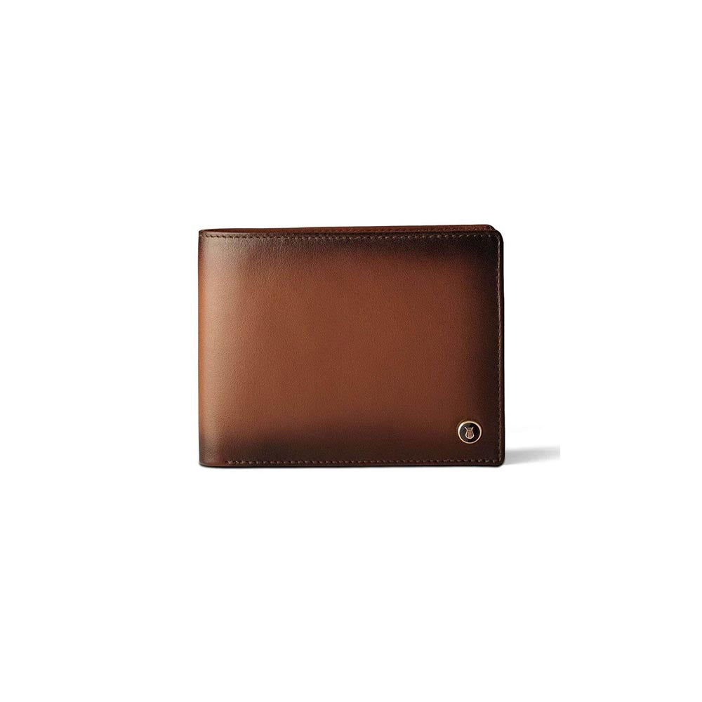 Lapis Bard Brown Ducorium Bi-Fold Wallet With Coin Pocket
