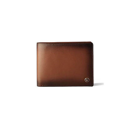 Lapis Bard Brown Ducorium Bi-Fold Wallet With Coin Pocket