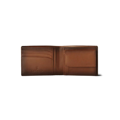 Lapis Bard Brown Ducorium Bi-Fold Wallet With Coin Pocket