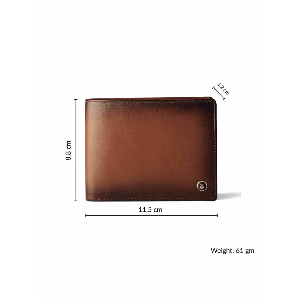 Lapis Bard Brown Ducorium Bi-Fold Wallet With Coin Pocket