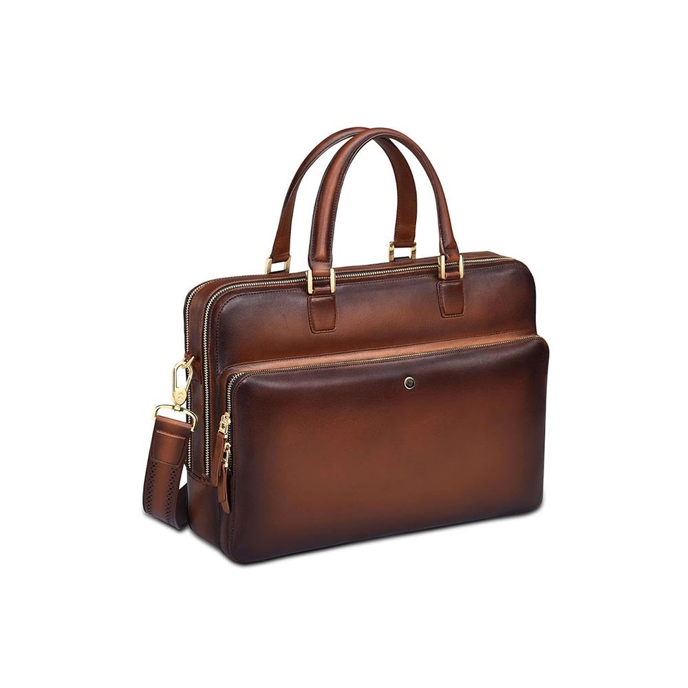 Lapis Bard Brown Ducorium Dorchester 14Inch Laptop Business Bag