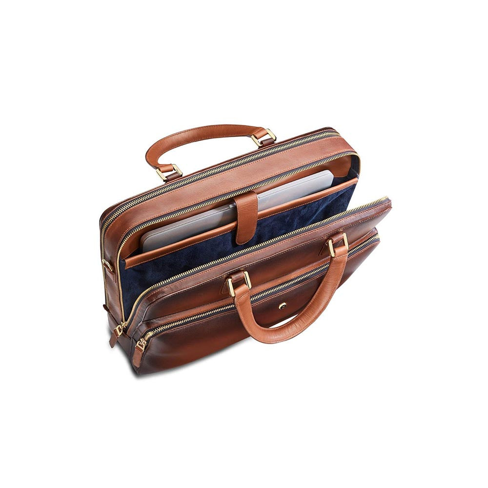 Lapis Bard Brown Ducorium Dorchester 14Inch Laptop Business Bag