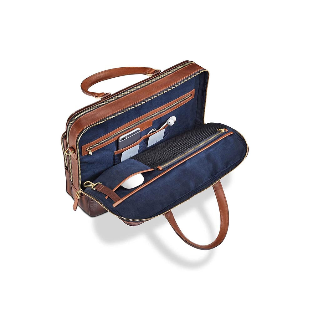 Lapis Bard Brown Ducorium Dorchester 14Inch Laptop Business Bag