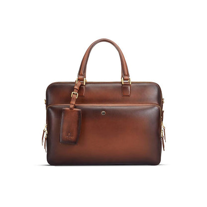 Lapis Bard Brown Ducorium Dorchester 14Inch Laptop Business Bag