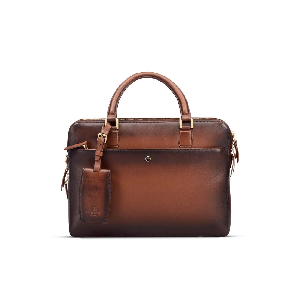 Lapis Bard Brown Ducorium Chester Slim 14Inch Laptop Business Bag