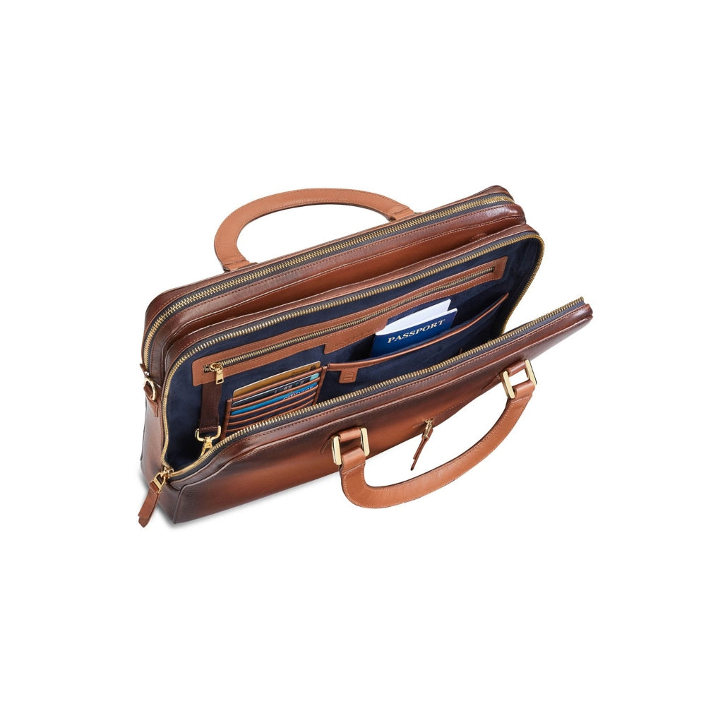 Lapis Bard Brown Ducorium Chester Slim 14Inch Laptop Business Bag