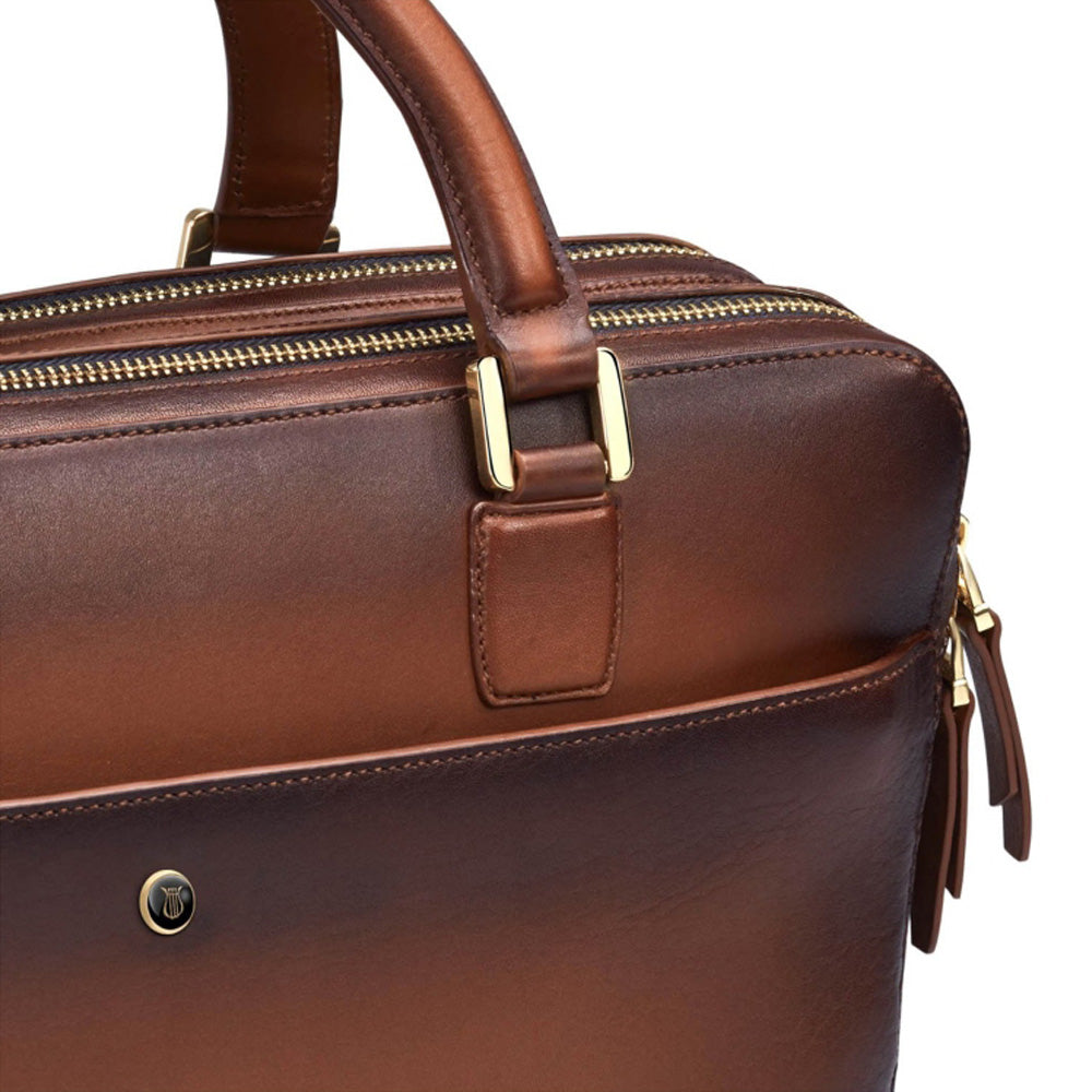 Lapis Bard Brown Ducorium Chester Slim 14Inch Laptop Business Bag