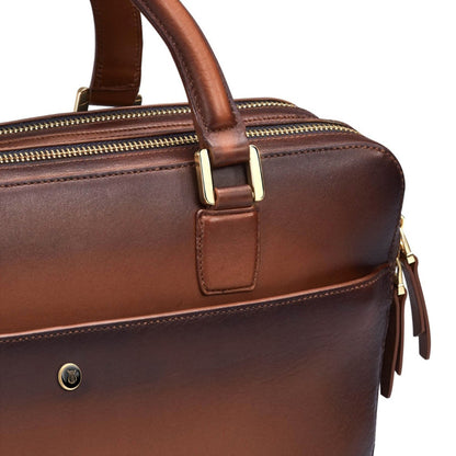 Lapis Bard Brown Ducorium Chester Slim 14Inch Laptop Business Bag