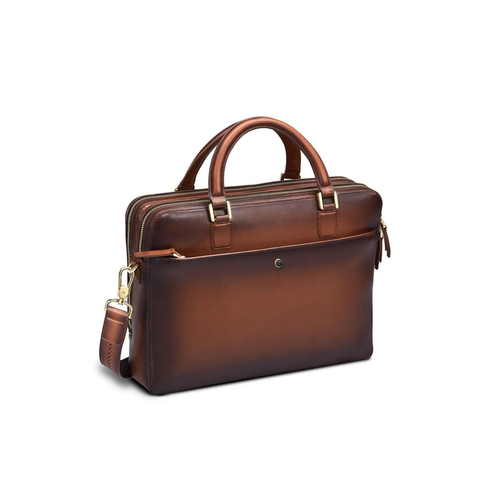 Lapis Bard Brown Ducorium Chester Slim 14Inch Laptop Business Bag
