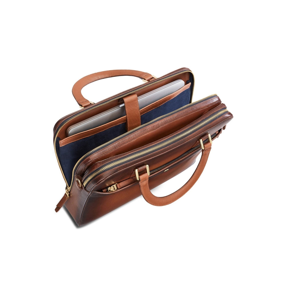 Lapis Bard Brown Ducorium Chester Slim 14Inch Laptop Business Bag
