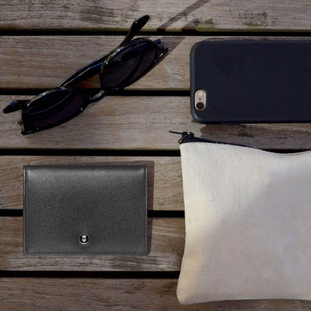 Lapis Bard Black Belgravia Credit Card Holder With ID Slot
