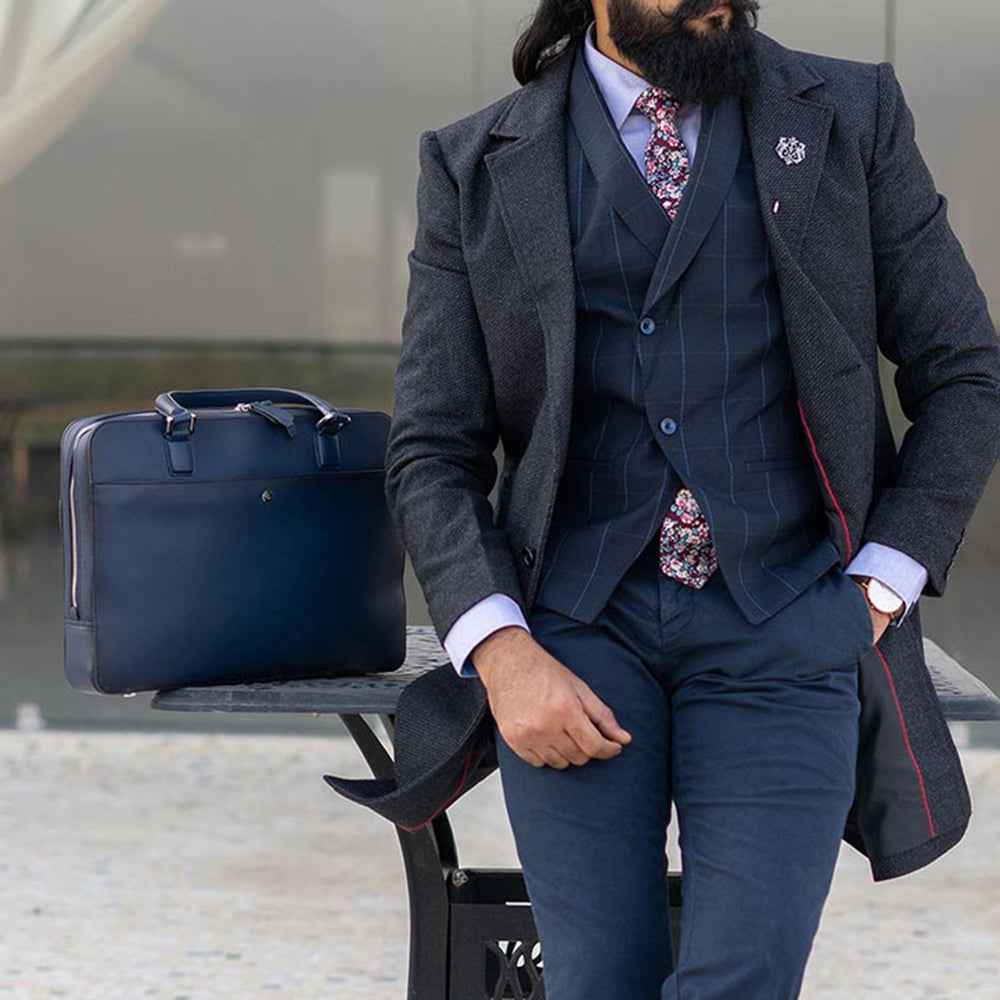 Lapis Bard Ducorium Spencer 14-inch Slim Laptop Business Bag Navy