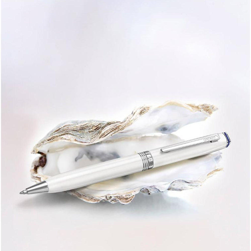 Lapis Bard Contemporary Ballpoint Pen - Pearl with Chrome Trim