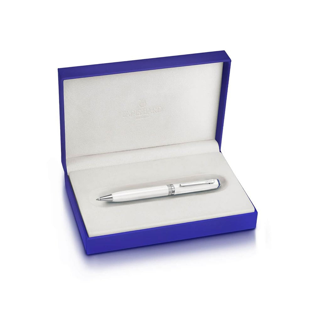 Lapis Bard Contemporary Ballpoint Pen - Pearl with Chrome Trim
