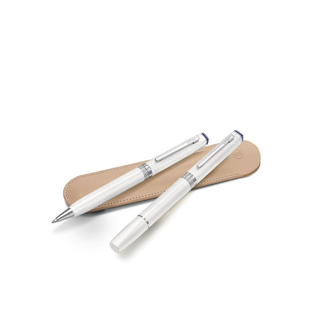 Lapis Bard Contemporary Ballpoint Pen - Pearl with Chrome Trim