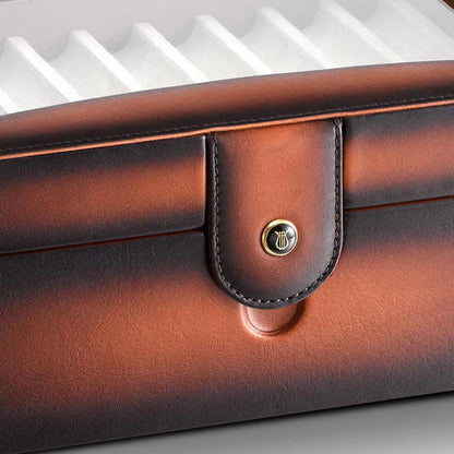 Lapis Bard Hemingway Dual-Tone Pen Chest with Pelxiglass Top (20 Pen Capacity) - Cognac