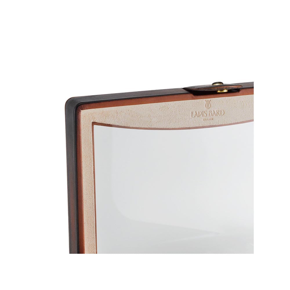 Lapis Bard Conrad Dual-Tone Watch Case with Pelxiglass Top (8 Watch Capacity) - Cognac