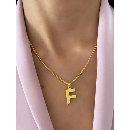 MNSH Minimalistic Initial F Necklace