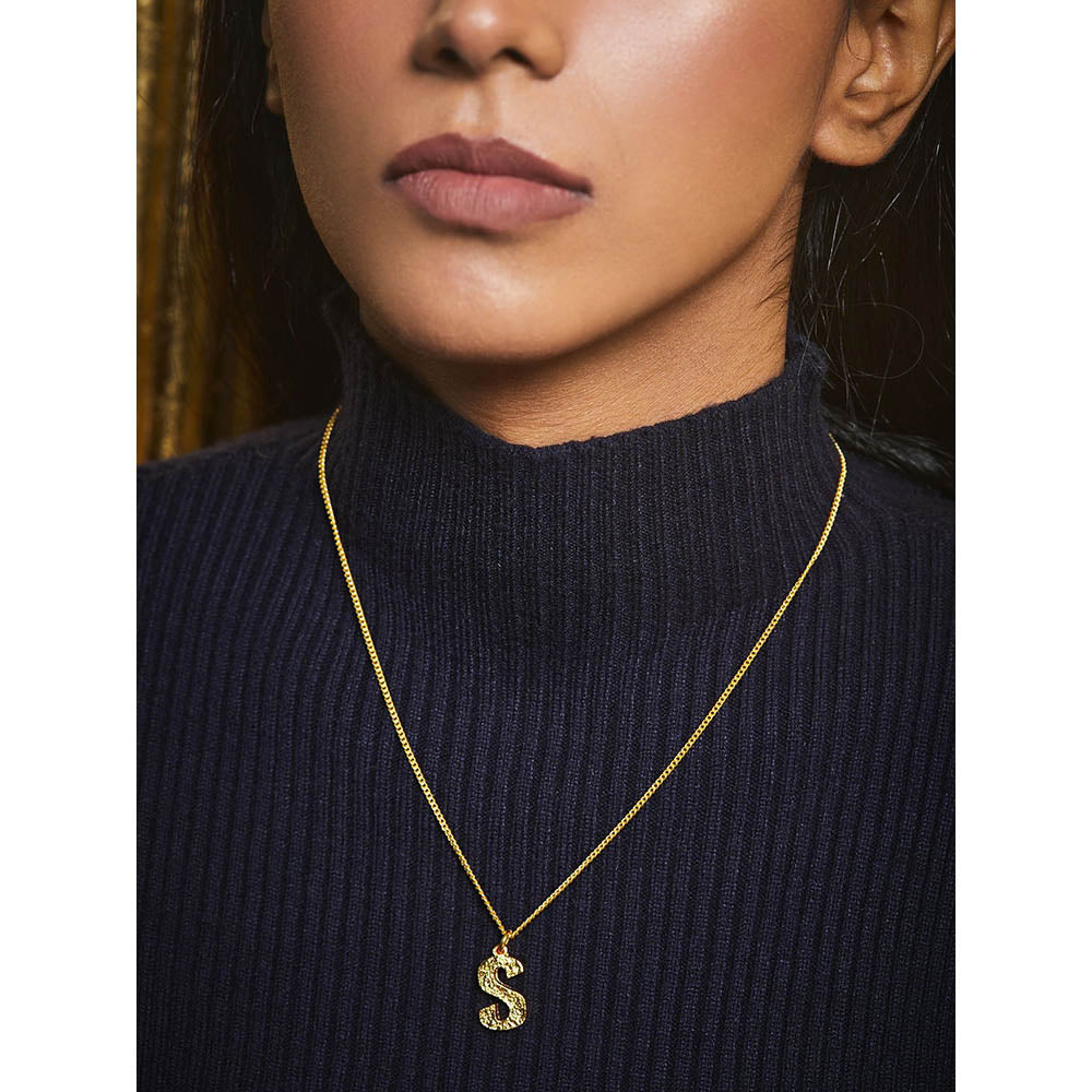MNSH Minimalistic Initial S Necklace