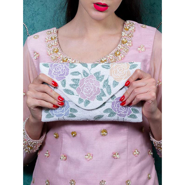 Odette Retro Style Rose Clutch