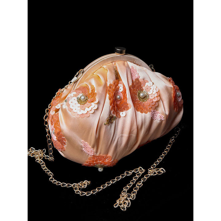 Odette Peach Cover Style Satin Sling Bag