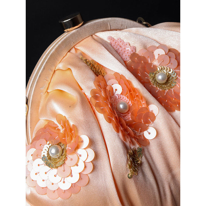 Odette Peach Cover Style Satin Sling Bag