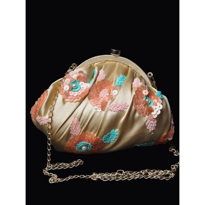 Odette Beige Cover Style Satin Sling Bag