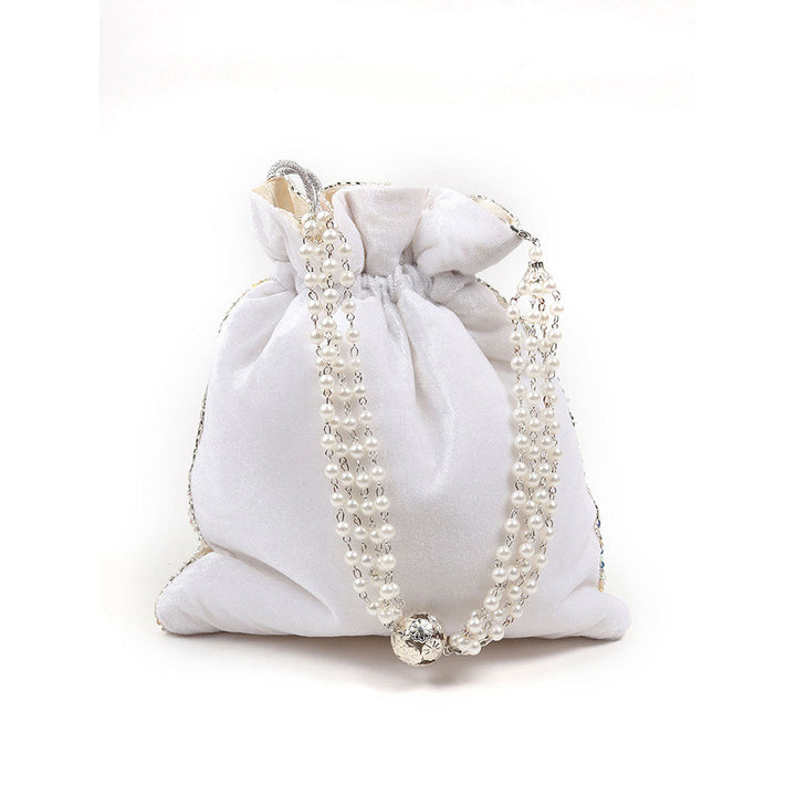 Odette Elegant White Embellished Potli!