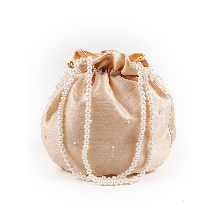 Odette Delightful Beige Pearl Potli