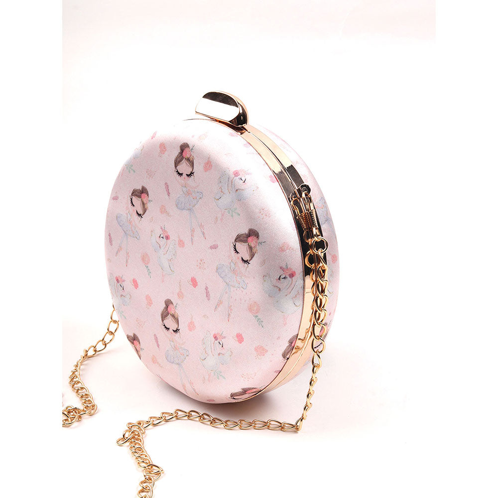 Odette Powder Pink Round Clutch