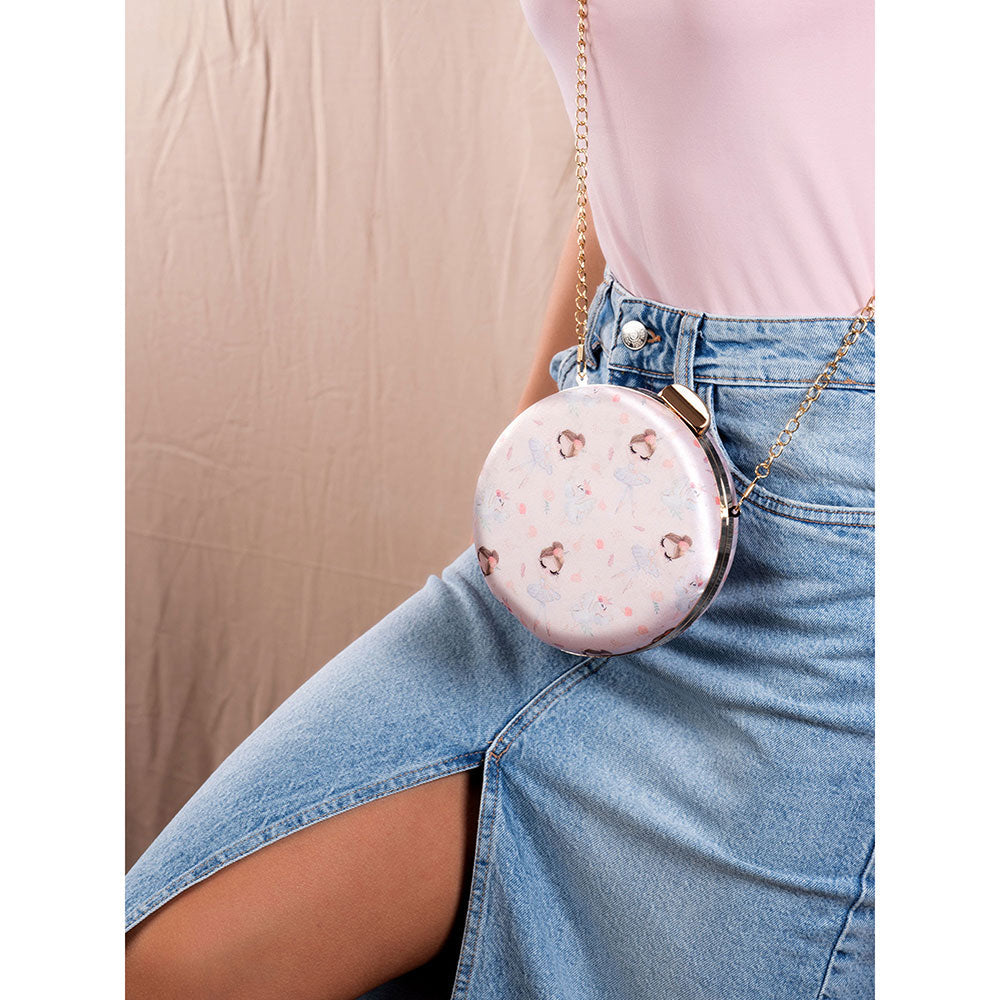 Odette Powder Pink Round Clutch