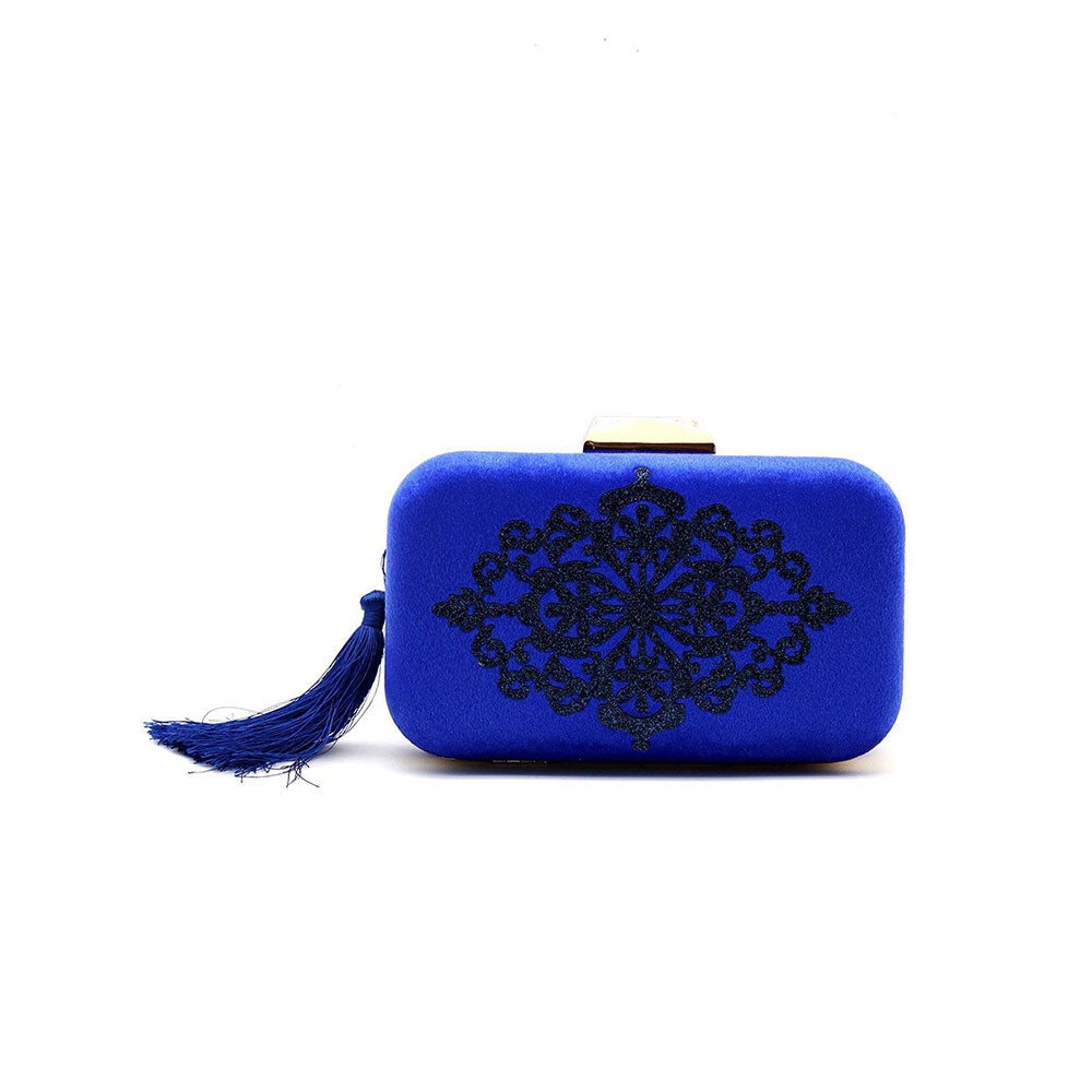 Odette Blue Embellished Clutch