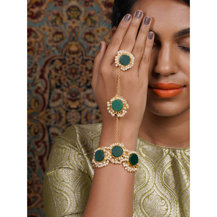 Odette Multi-Color Mixed Metal Detailing Bracelets And Bangles