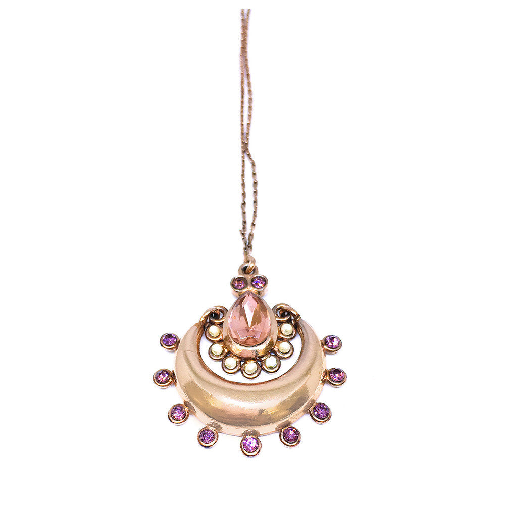 ORNAMAAS Rose Gold Lavender Flower Maangteeeka