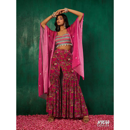 ORNAMAAS Gold Quartz Jade Phulkari Earrings