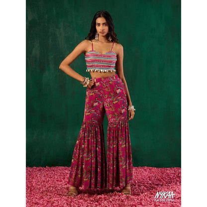 ORNAMAAS Gold Quartz Jade Phulkari Earrings