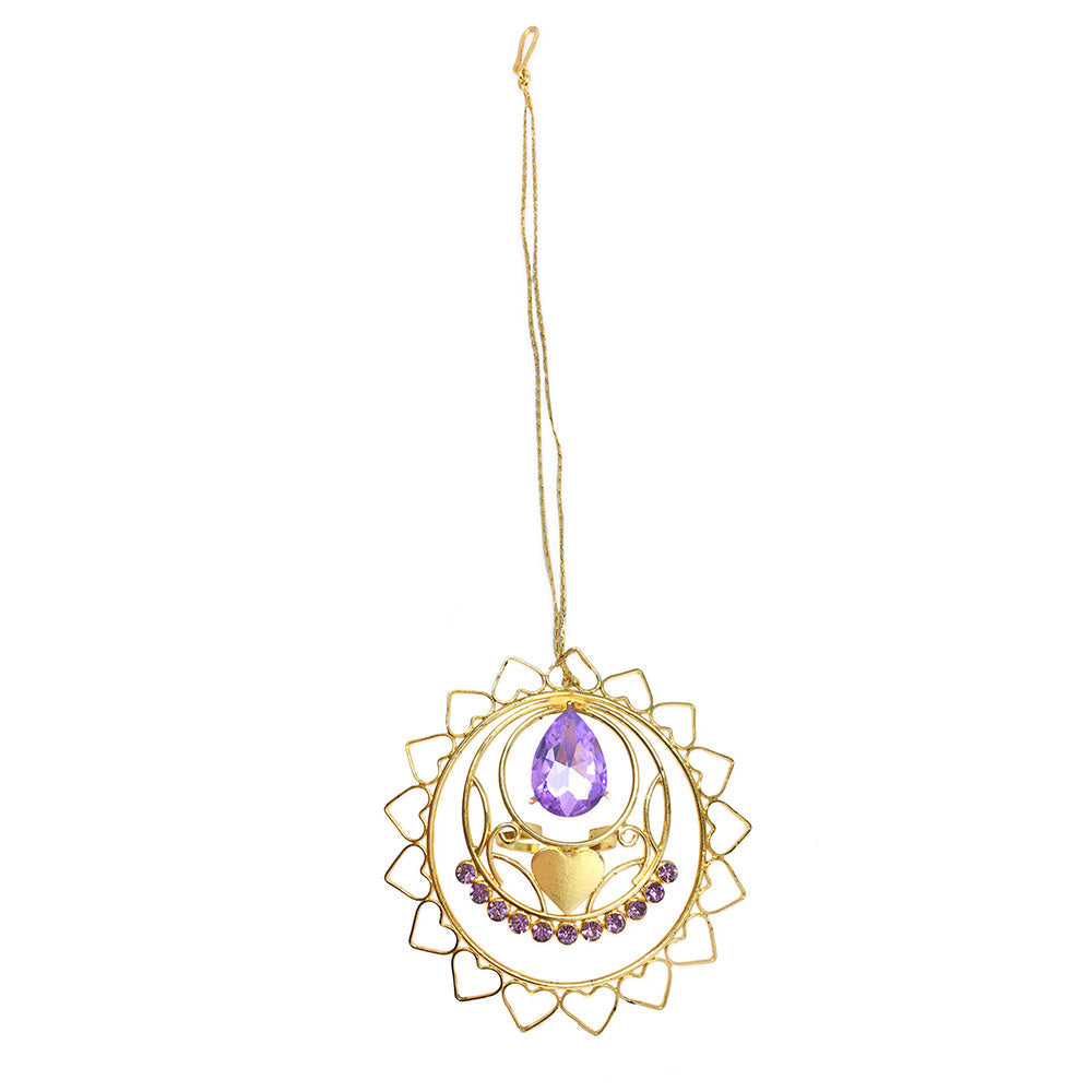 ORNAMAAS Goldplated Heart Radial Lavender Maangteeka