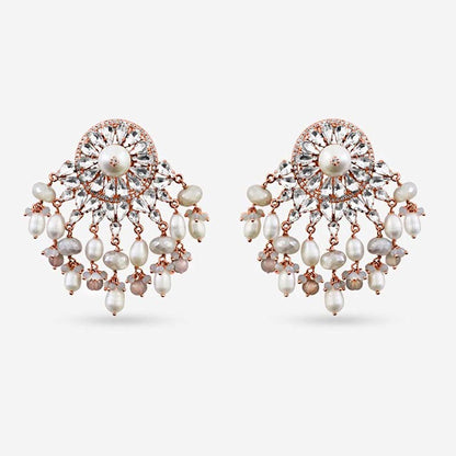 Prerto Gold Plated White Jolie Earrings