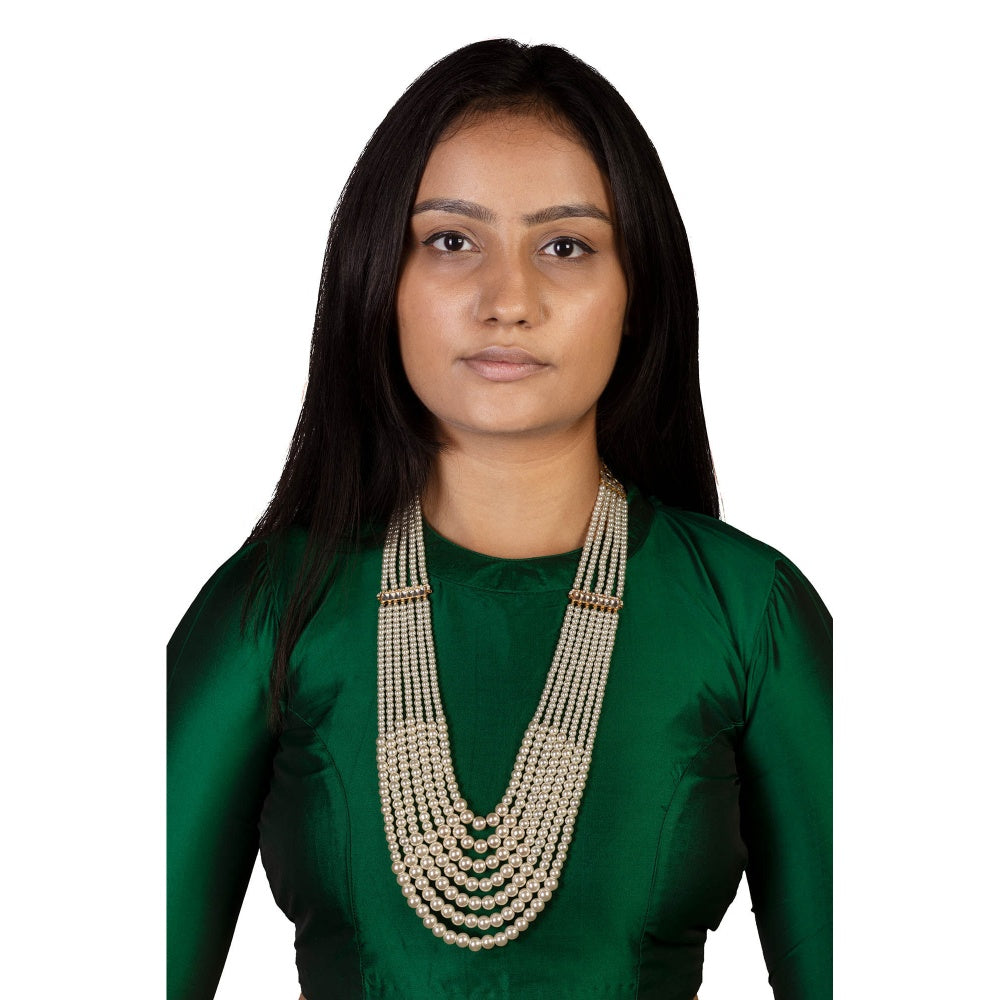 RIANA JEWELLERY Only White Pearl Maala