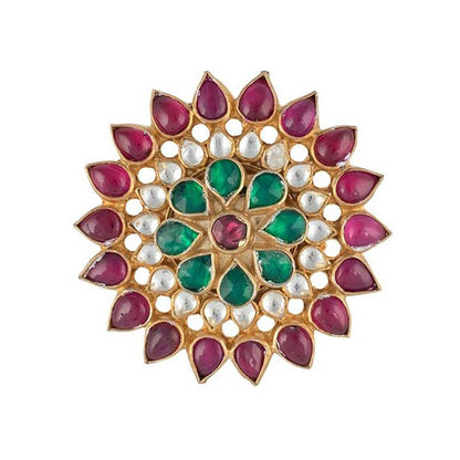 RIANA JEWELLERY Small Stone Floral Pink Ring