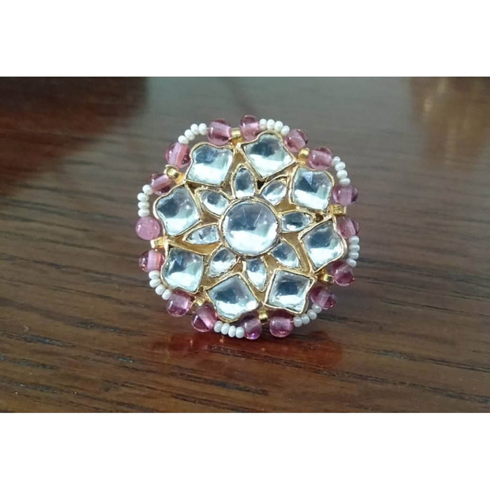 RIANA JEWELLERY Small Flower White and Light Pink Ring