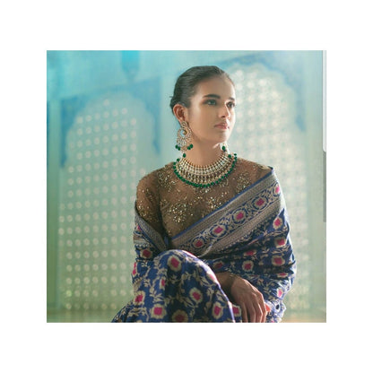 RIANA JEWELLERY Green and White Lower Line Necklace Set (Set of 2)