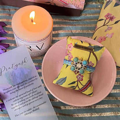 Rishi & Vibhuti Blue Sequin Pratyush Rakhi